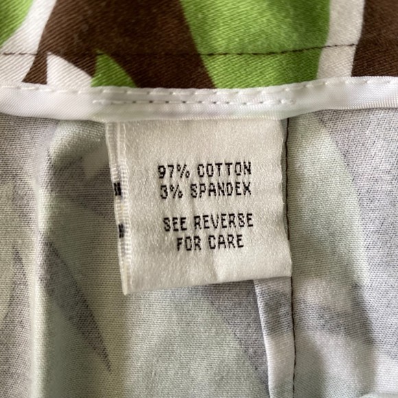 Talbots Leaves Pattern Stretch Crop Pants Size 10 Brown Green White - Picture 6 of 6